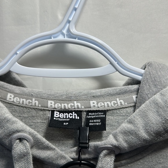Bench Crop Top Hoodie, Grey, Size Small - Picture 5 of 5